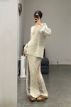 SWAYING/KNIT floating line slim long skirt SW23AW3B33 off-white